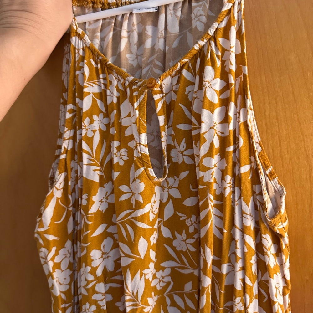 Old Navy Mustard and White Floral Dress